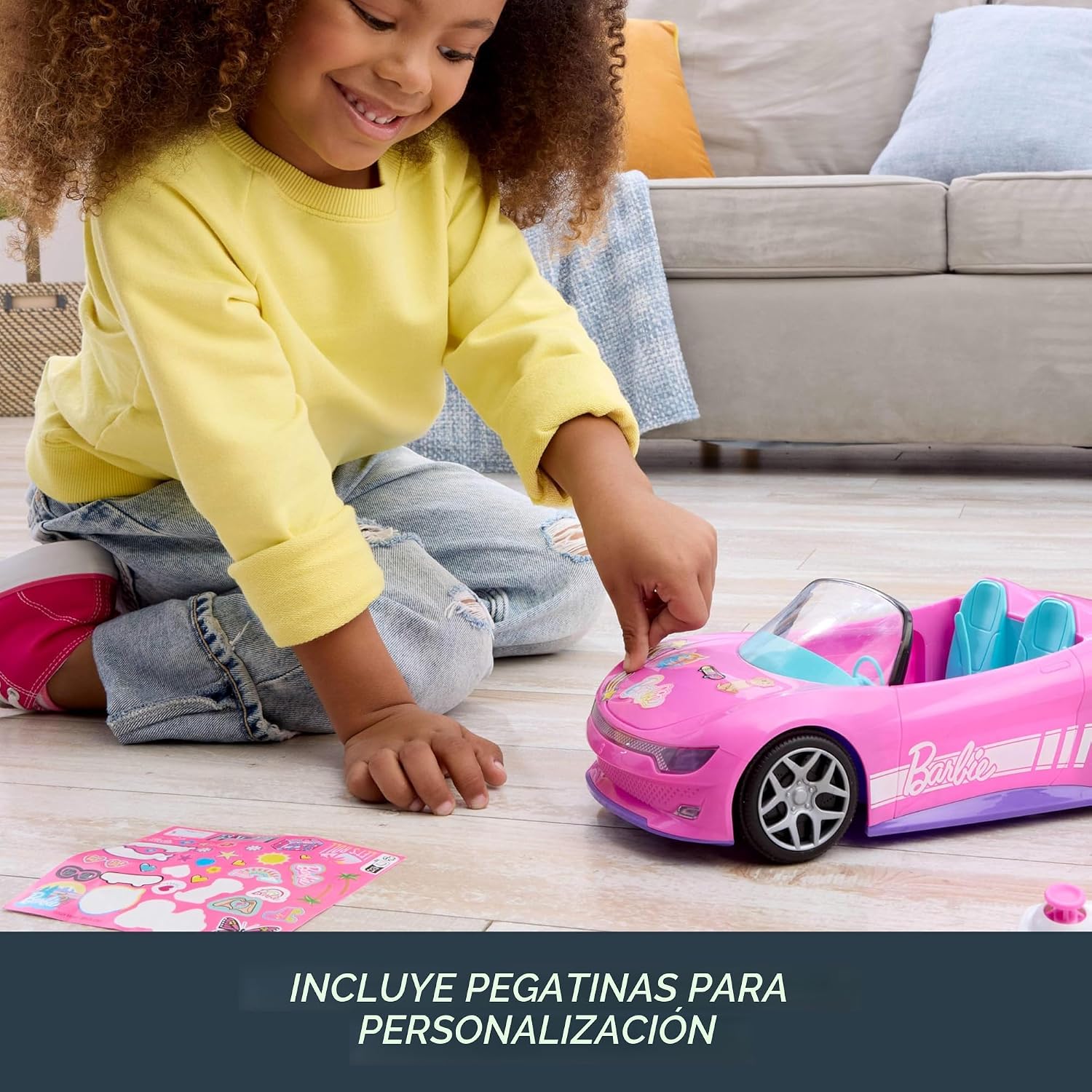 Hot Wheels Barbie - Coche de juguete a control remoto rosa converti...