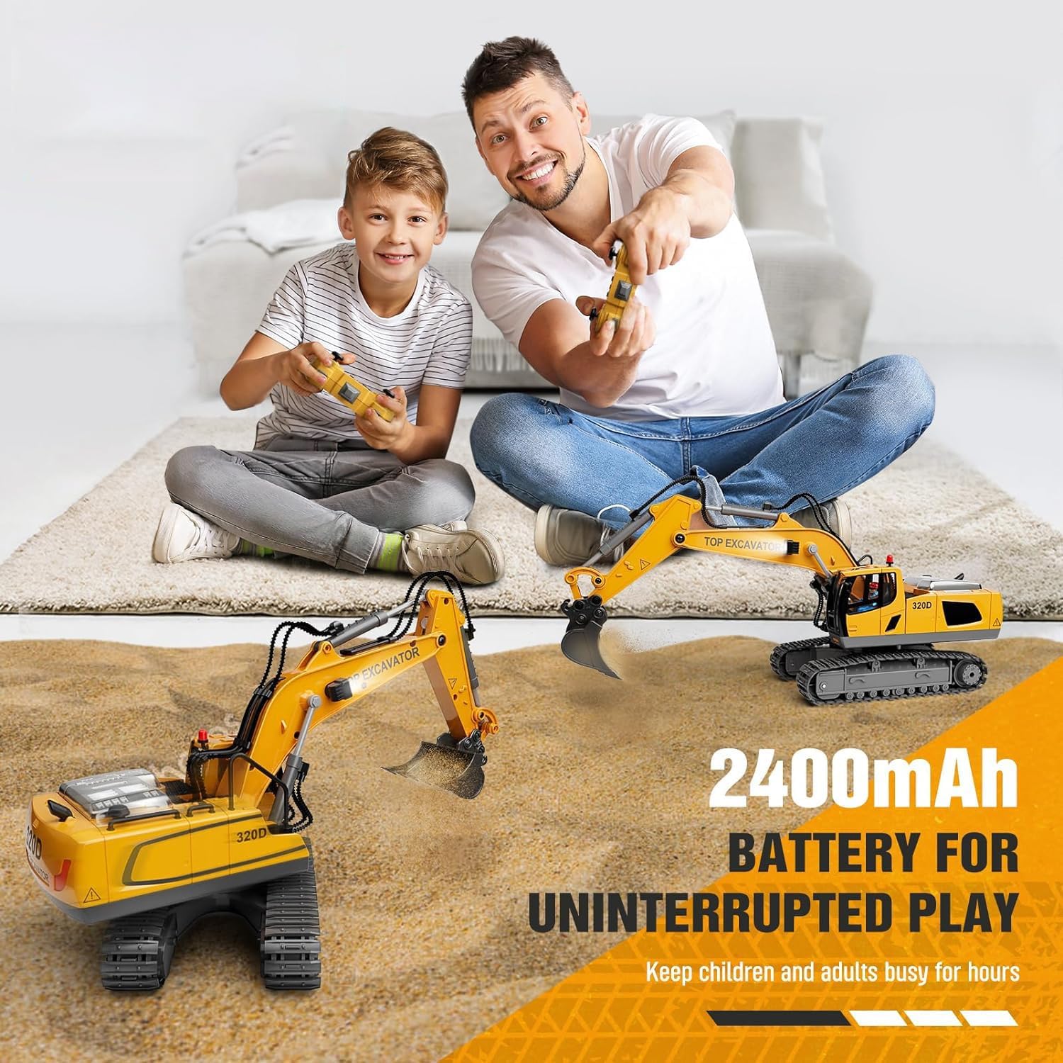 KIDMARKT Excavadora de juguete con control remoto para niños | Cami...