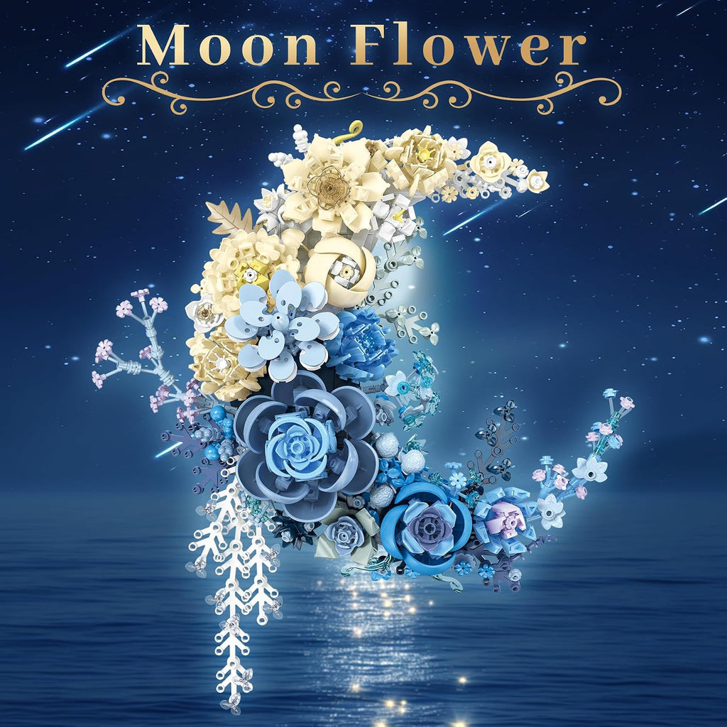 Lodikisbay Juego de construcción de flores de luna creciente, compa...