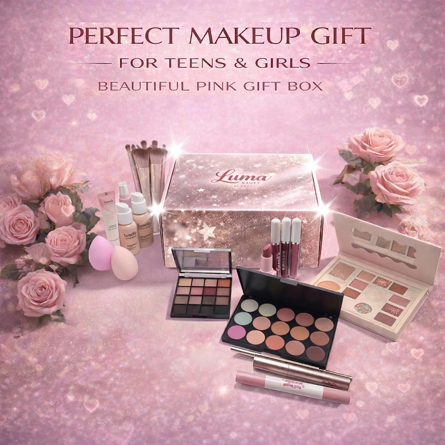 Kit de maquillaje todo en uno para mujeres y principiantes, juego d...