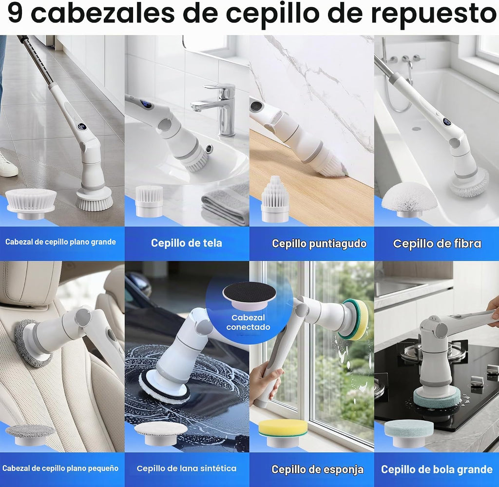 JOYMOOP Limpiador eléctrico giratorio, cepillo de limpieza inalámbr...