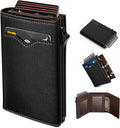Cartera miyozi para hombre, con bolsillo para efectivo, 2 ventanas...
