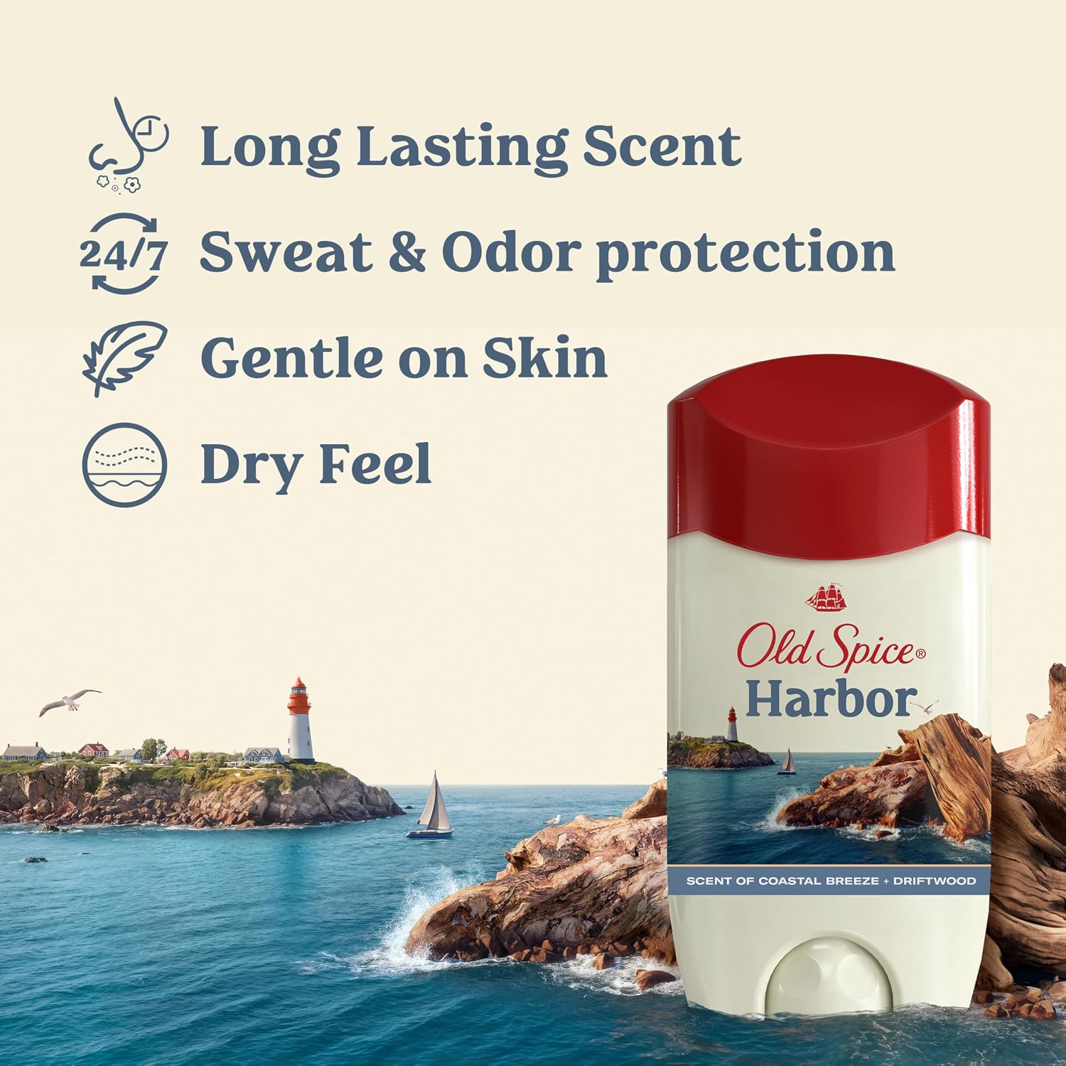 Old Spice - Desodorante antitranspirante para hombres, aroma Harbor...
