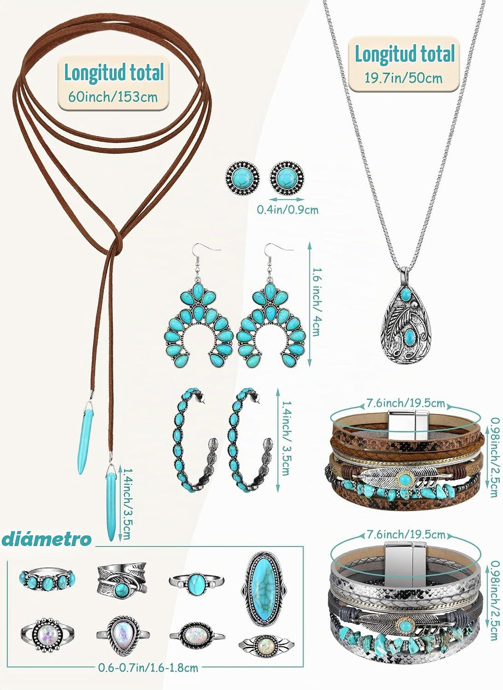 Inbagi Maitys 15 Pcs Halloween Joyería para Mujer Conjunto de Colla...