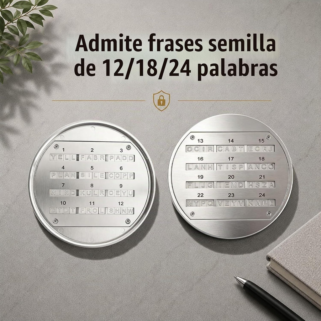 VAULTAN Kit de almacenamiento de frases de semillas criptográficas...