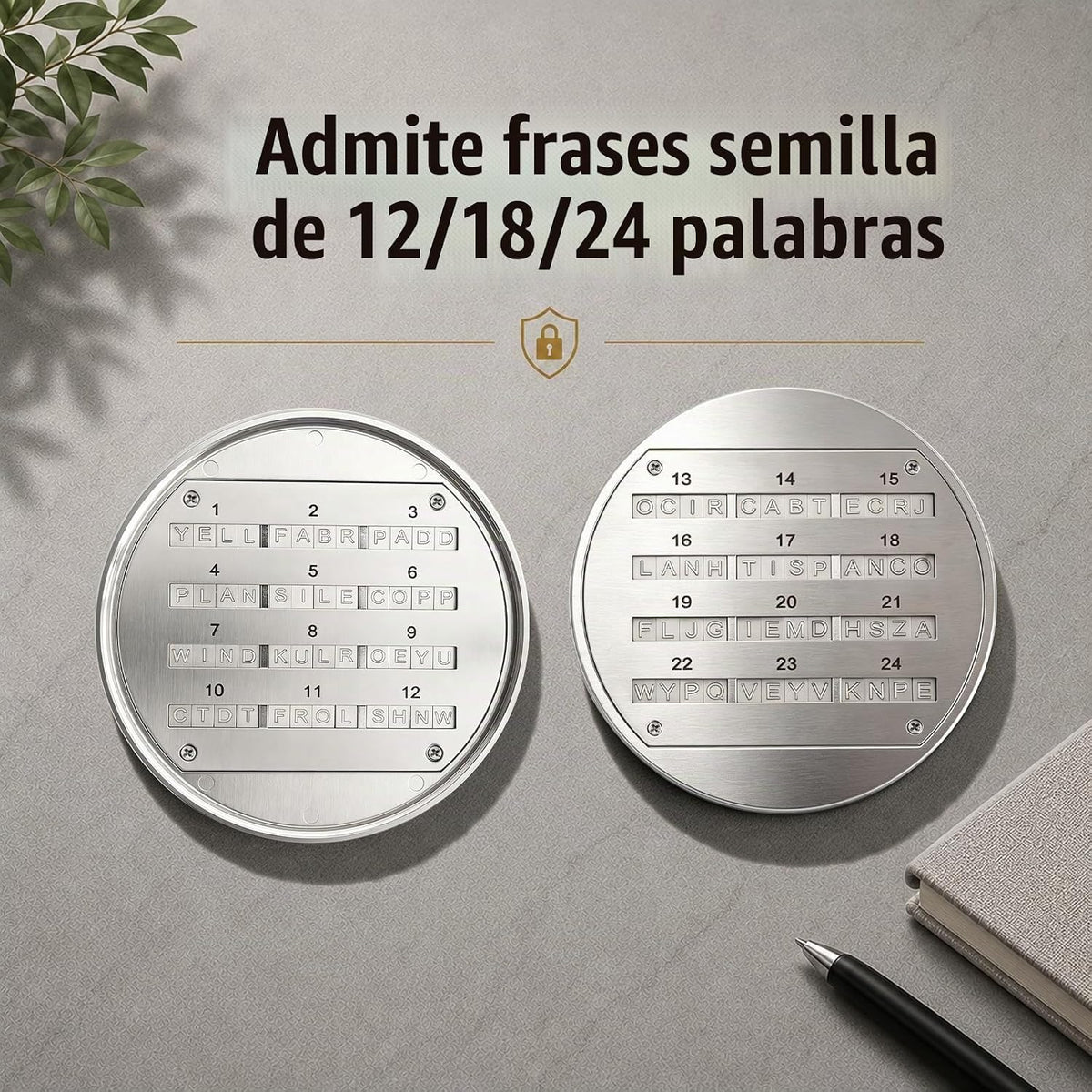 VAULTAN Kit de almacenamiento de frases de semillas criptográficas...