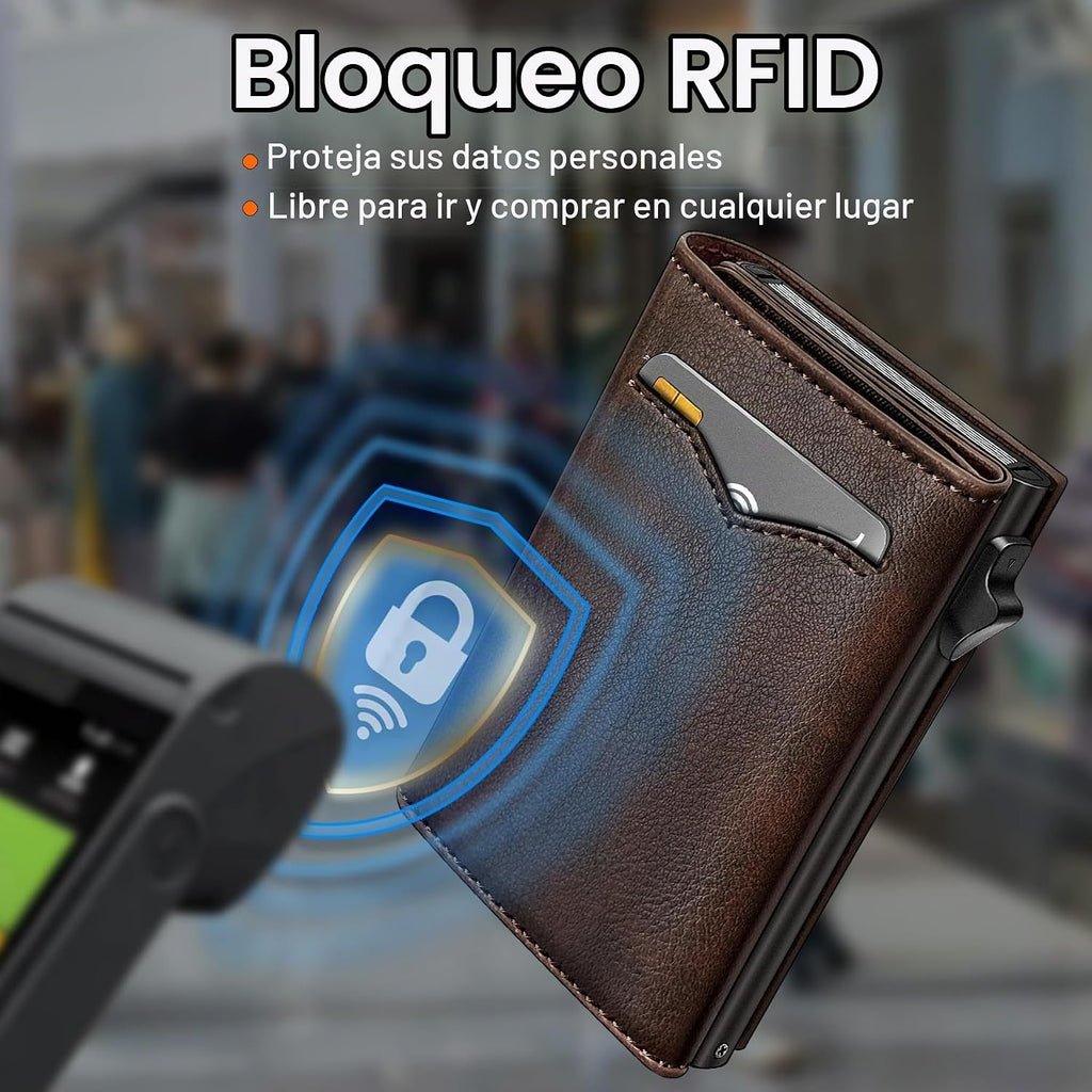 miyozi Cartera para hombre, con bolsillo para efectivo, 2 ventanas...