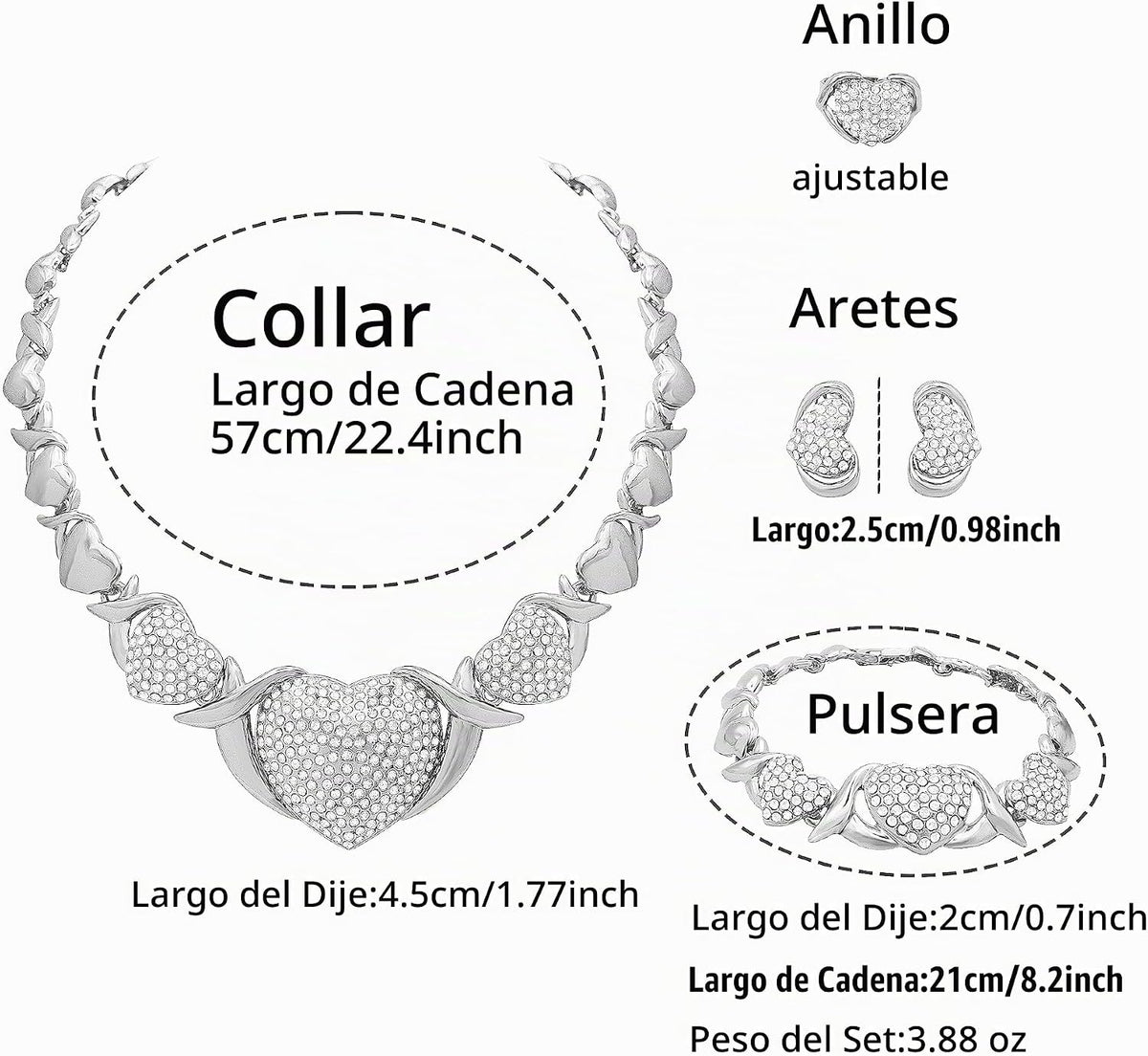 Conjuntos de joyas de oro para mujer, conjuntos de joyas de oro XOX...