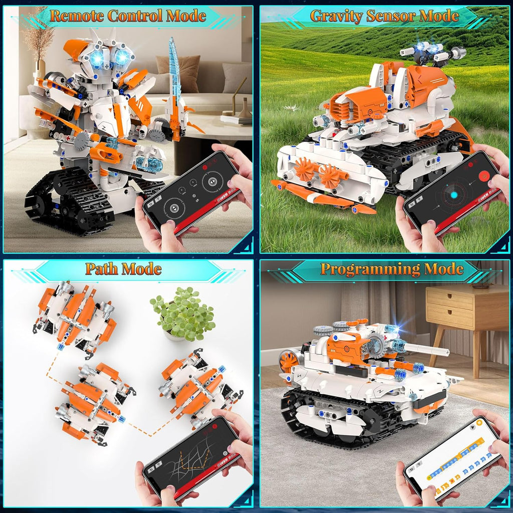Juguetes de construcción de robot STEM 5 en 1 para niños, carro tan...