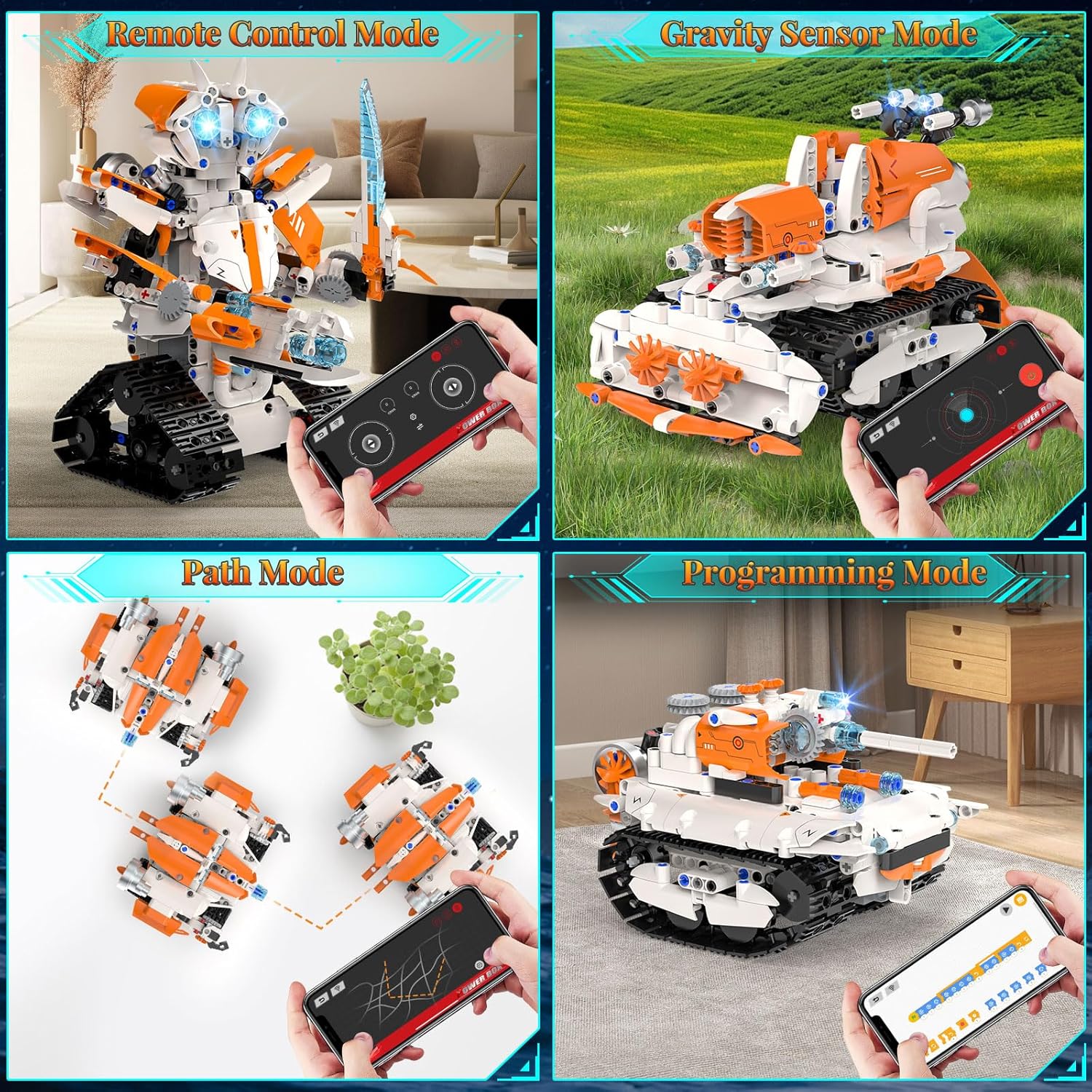 Juguetes de construcción de robot STEM 5 en 1 para niños, carro tan...