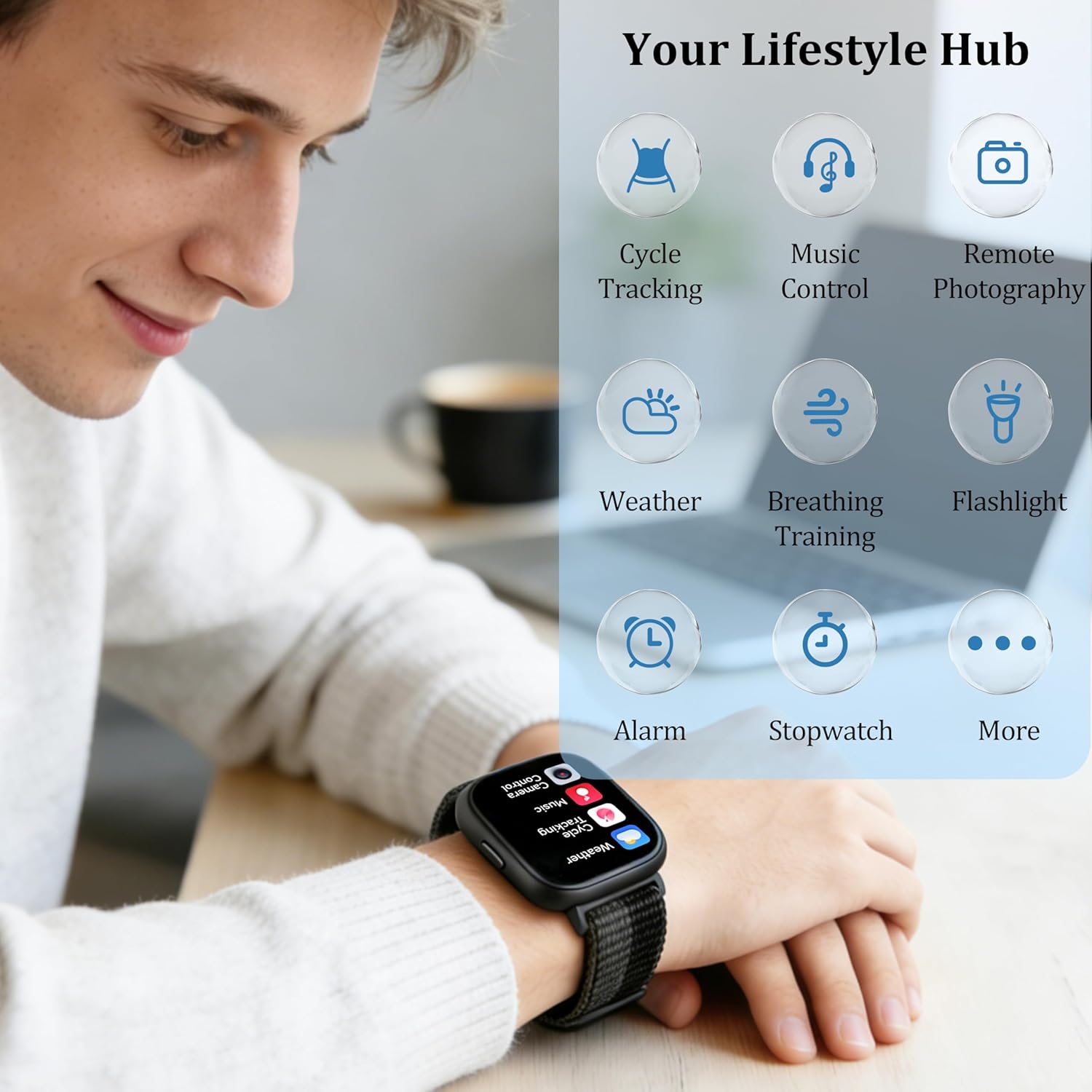 Reloj inteligente para mujeres y hombres, reloj inteligente actuali...