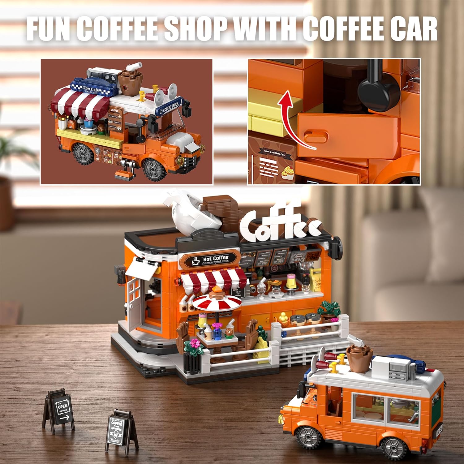 EITOLNR City Coffee House - Juego de bloques de construcción de 118...