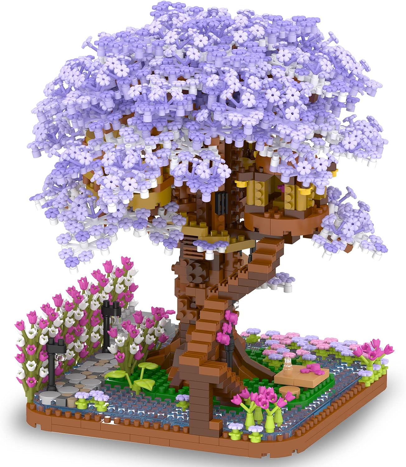 Vziimo Juego de construcción de árbol bonsái en flor de cerezo, jue...