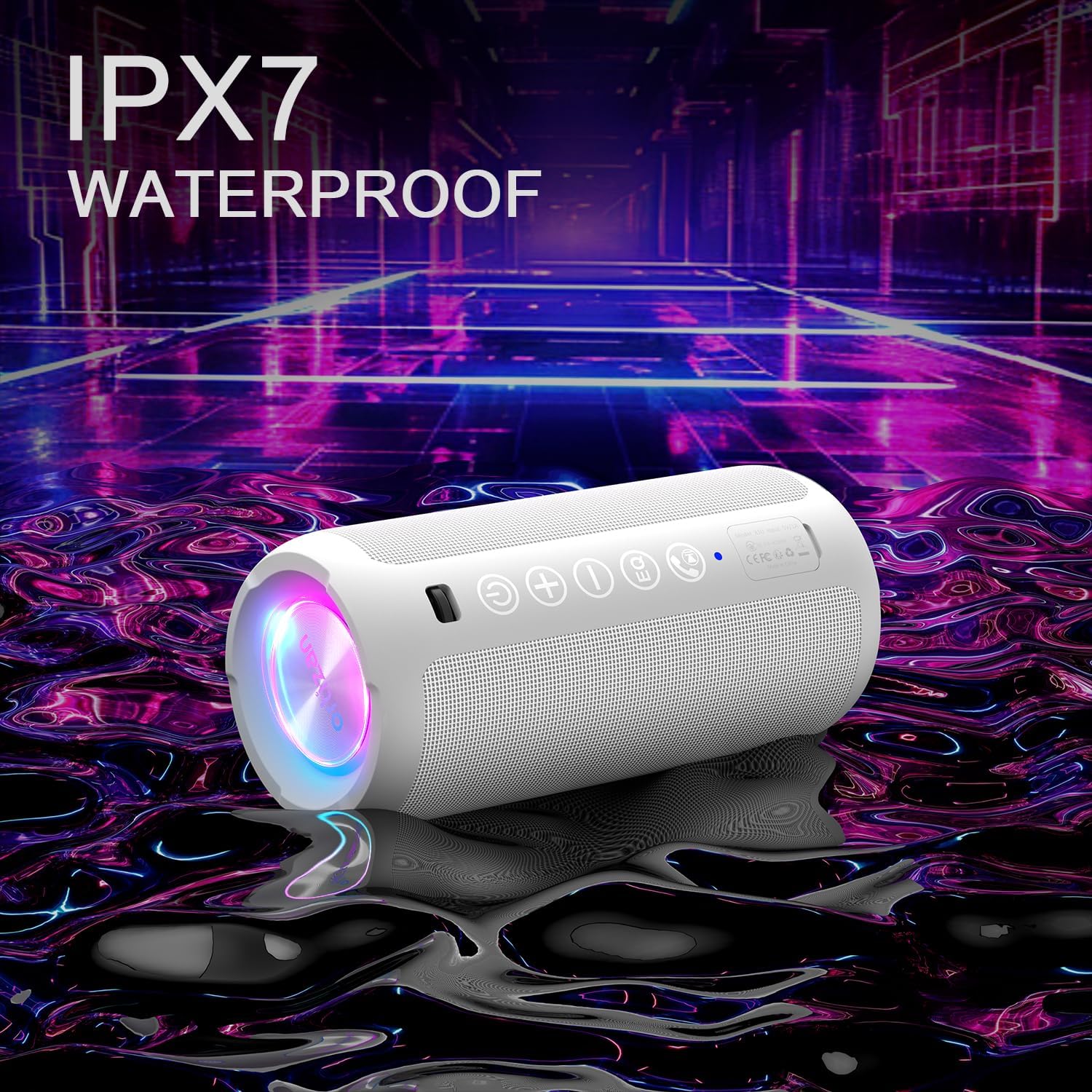 Ortizan Altavoz Bluetooth portátil: IPX7 impermeable, sonido fuerte...