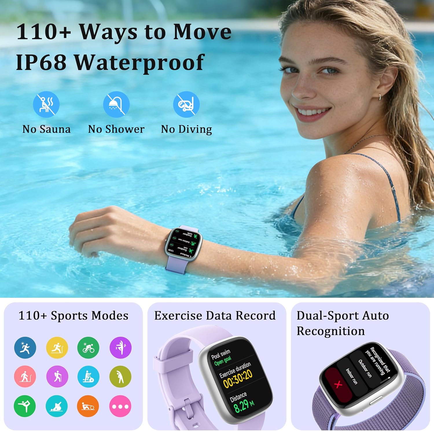 Reloj inteligente para mujeres y hombres, reloj inteligente actuali...