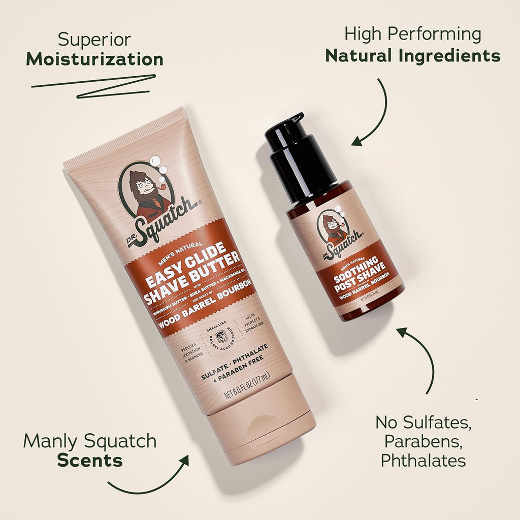 Dr. Squatch Paquete de Afeitado Suave Bourbon de Barril de Madera -...