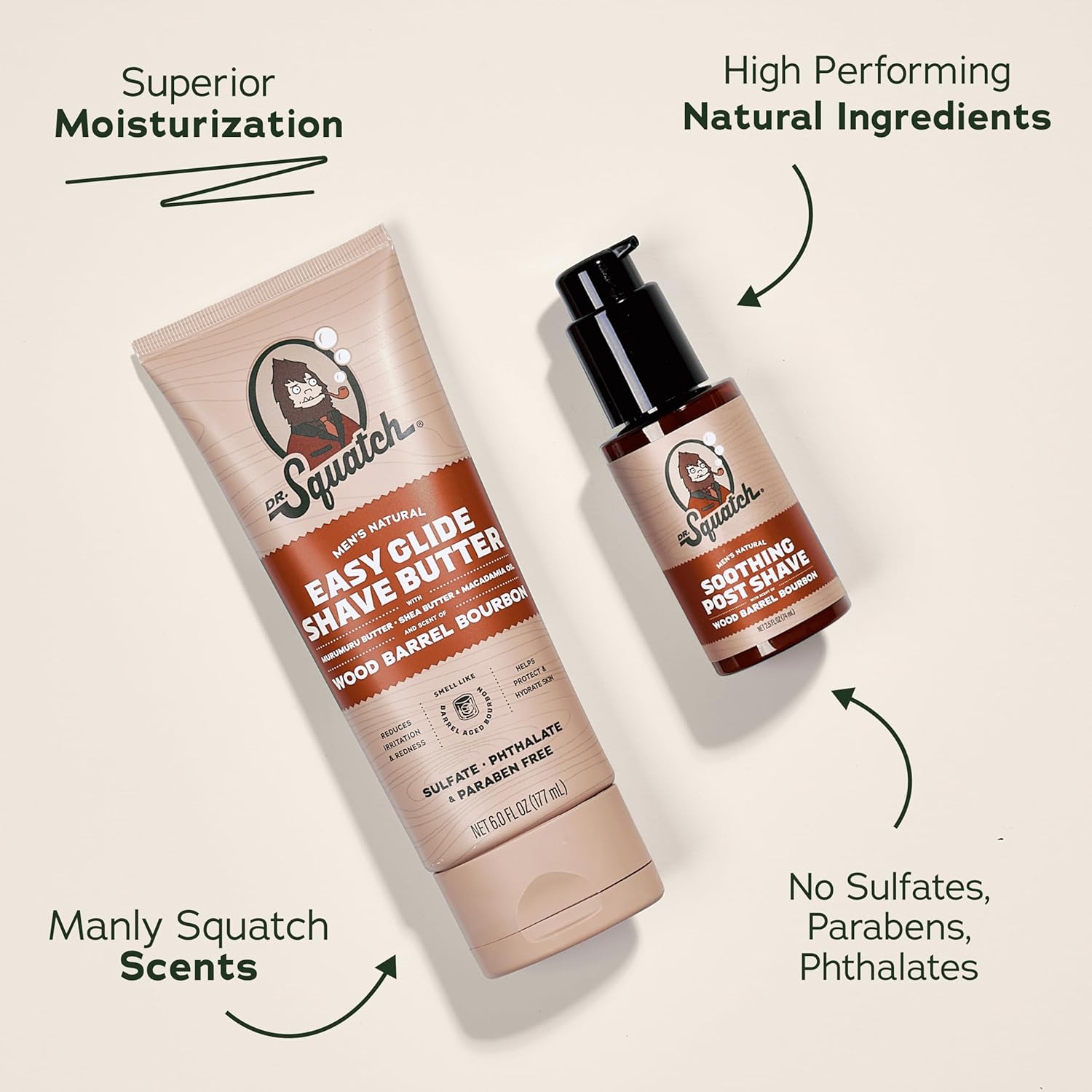 Dr. Squatch Paquete de Afeitado Suave Bourbon de Barril de Madera -...