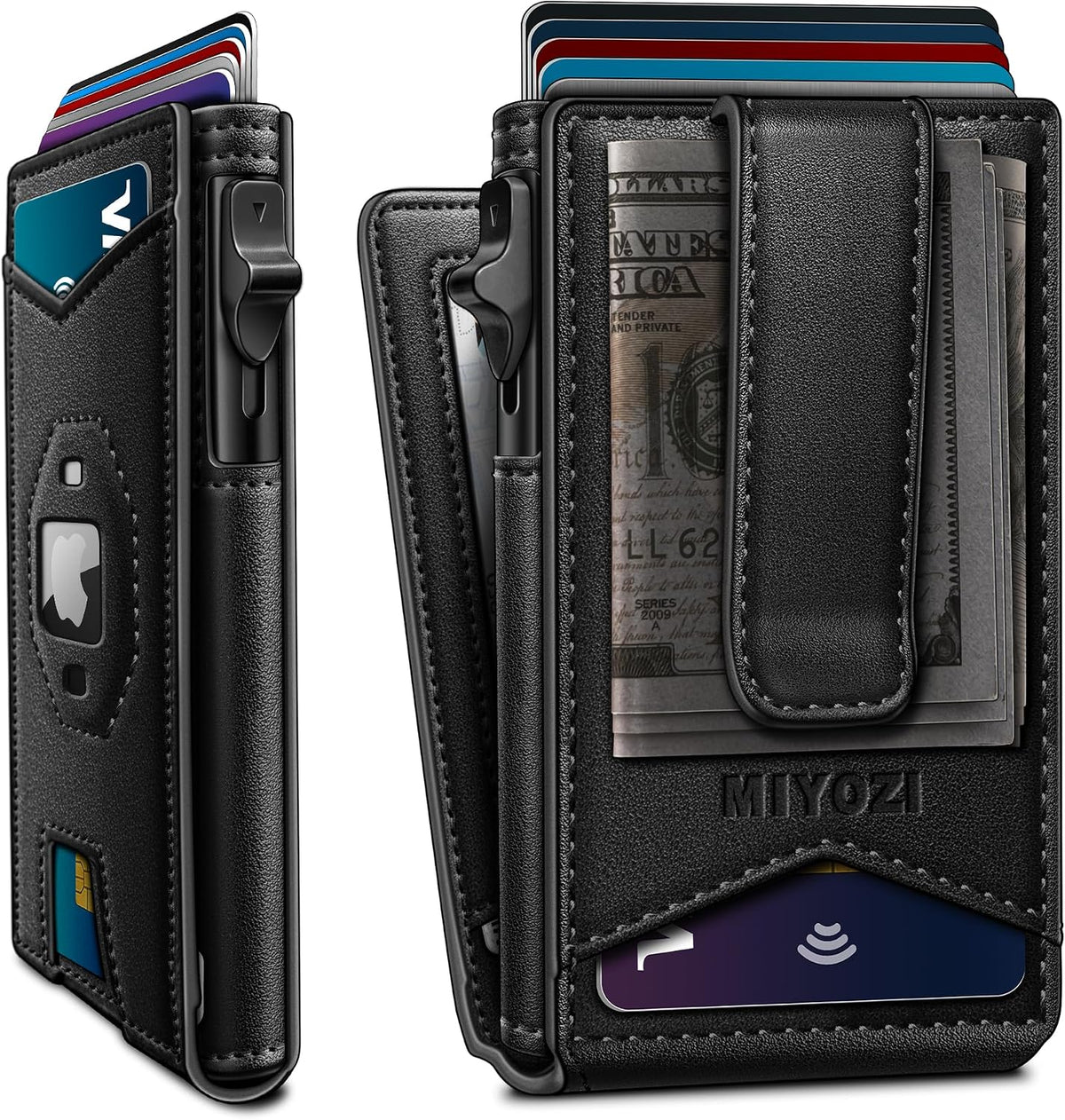 miyozi Billetera Airtag para hombre, con caja de regalo con clip pa...