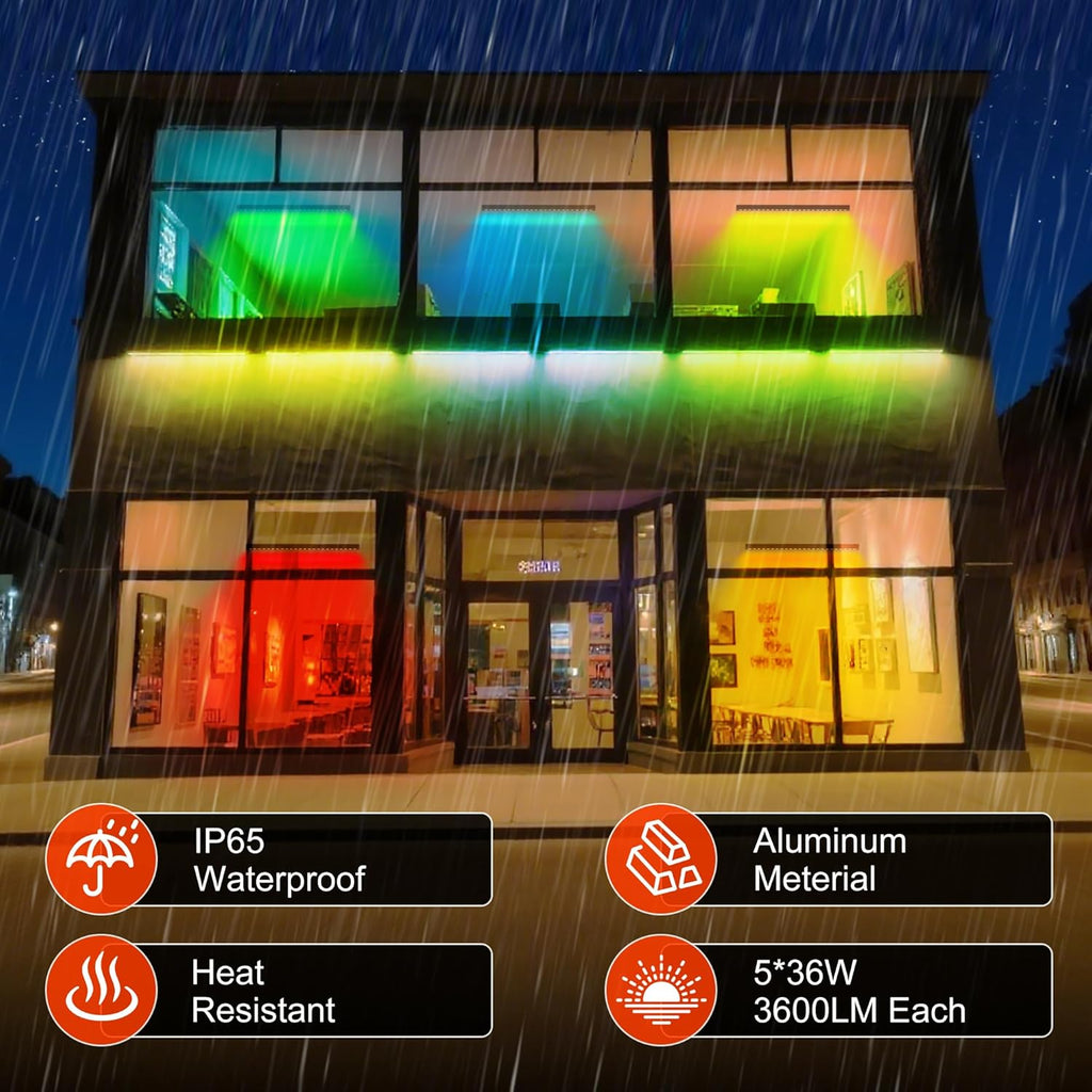 Umidkin - Barra de luz LED enlazable al aire libre que cambia de co...