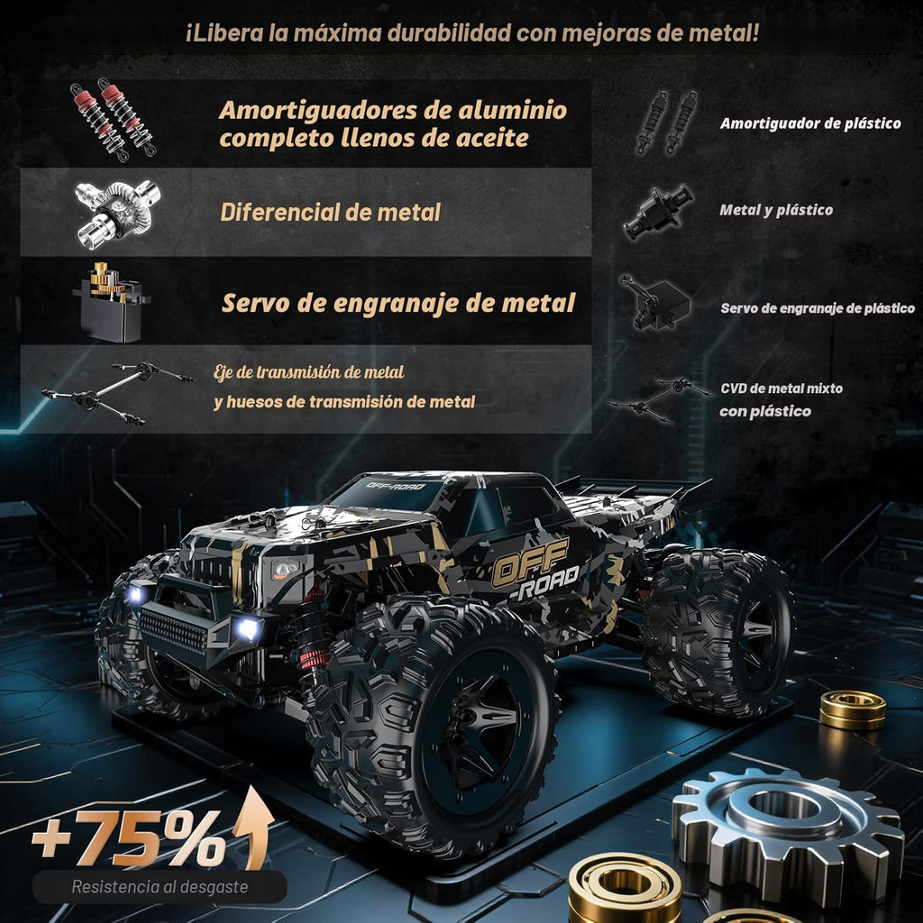 DEERC 9309E - Coches RC todoterreno rápidos para adultos 40KPH, cam...