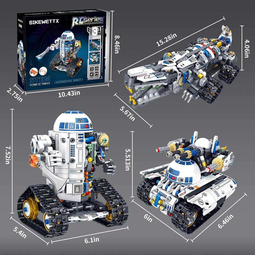 Kit de construcción de robótica STEM 3 en 1, 776 piezas con aplicac...