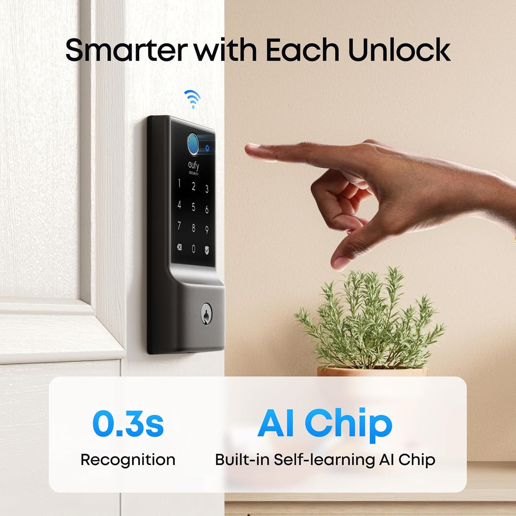 eufy Security Smart Lock C220 - Juego de manijas de puerta delanter...