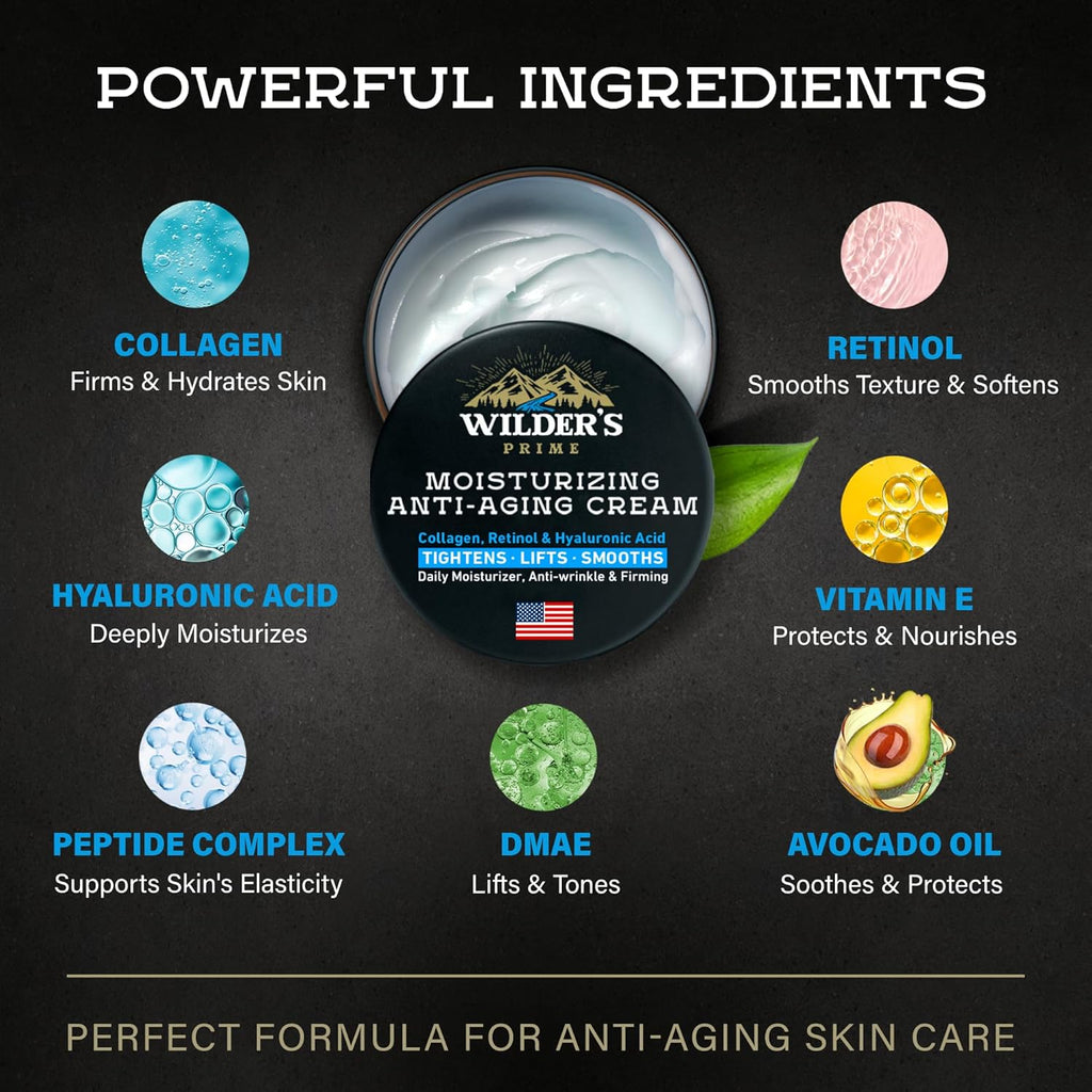 Crema hidratante facial para hombre, antienvejecimiento y arrugas,...