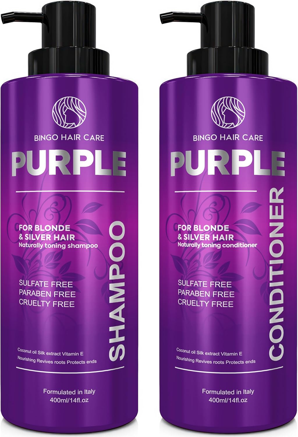 Purple - Juego de champú y acondicionador - Fórmula sin sulfato par...