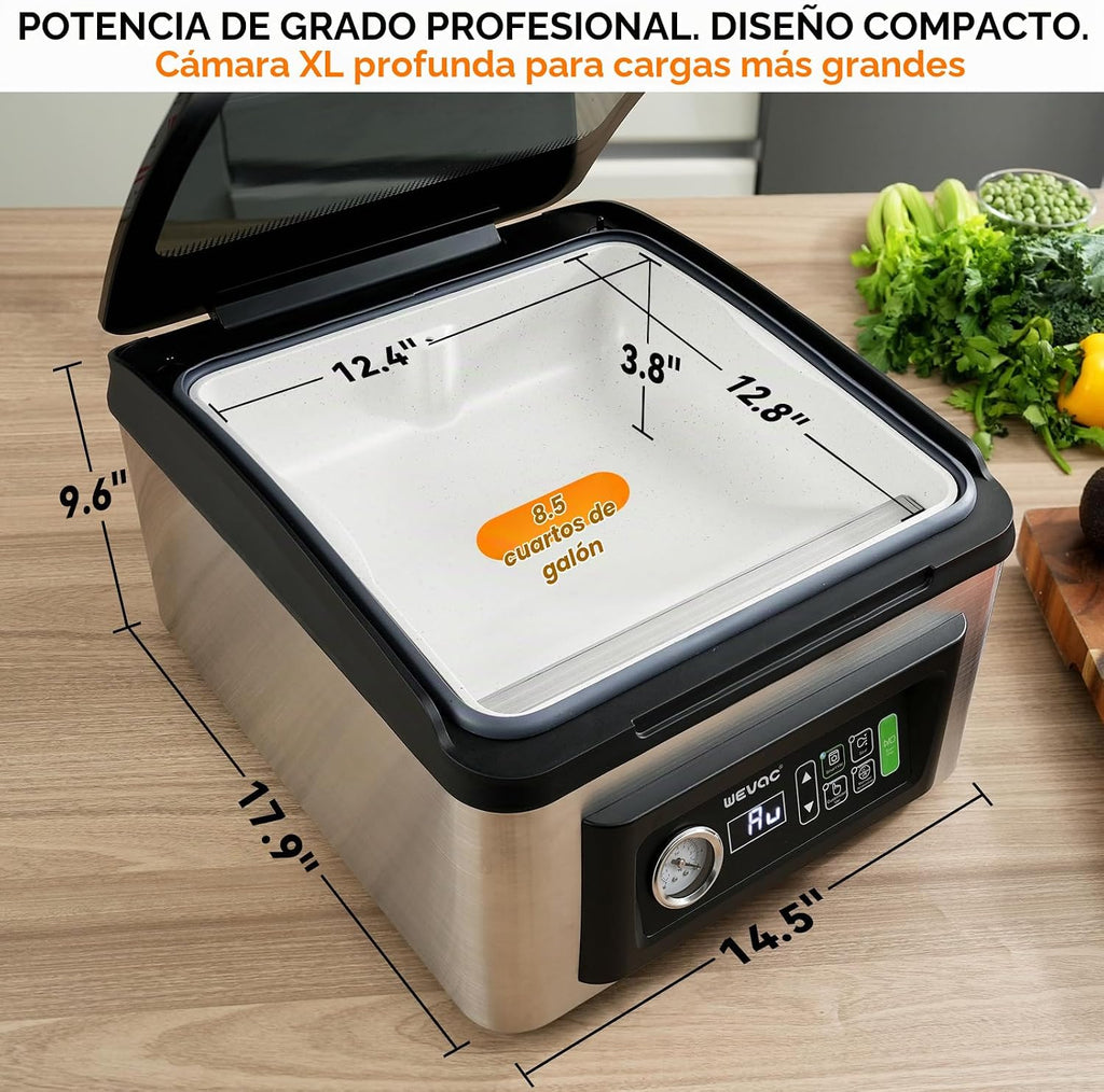 Wevac - Sellador al vacío de cámara de 12 pulgadas, 8.5 cuartos de...