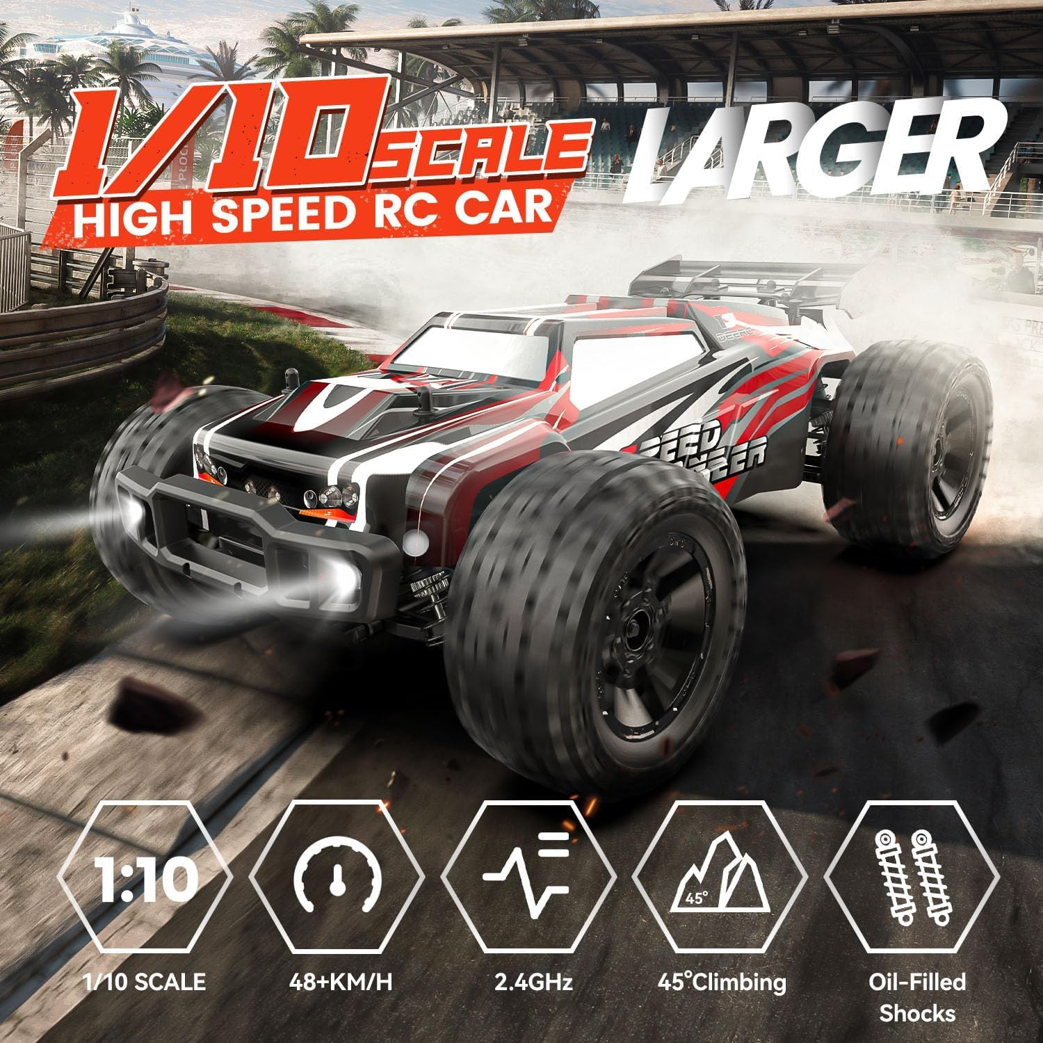 DEERC 9206E DIY Carcasa Extra - Auto RC grande a escala 1:10, 30+ m...