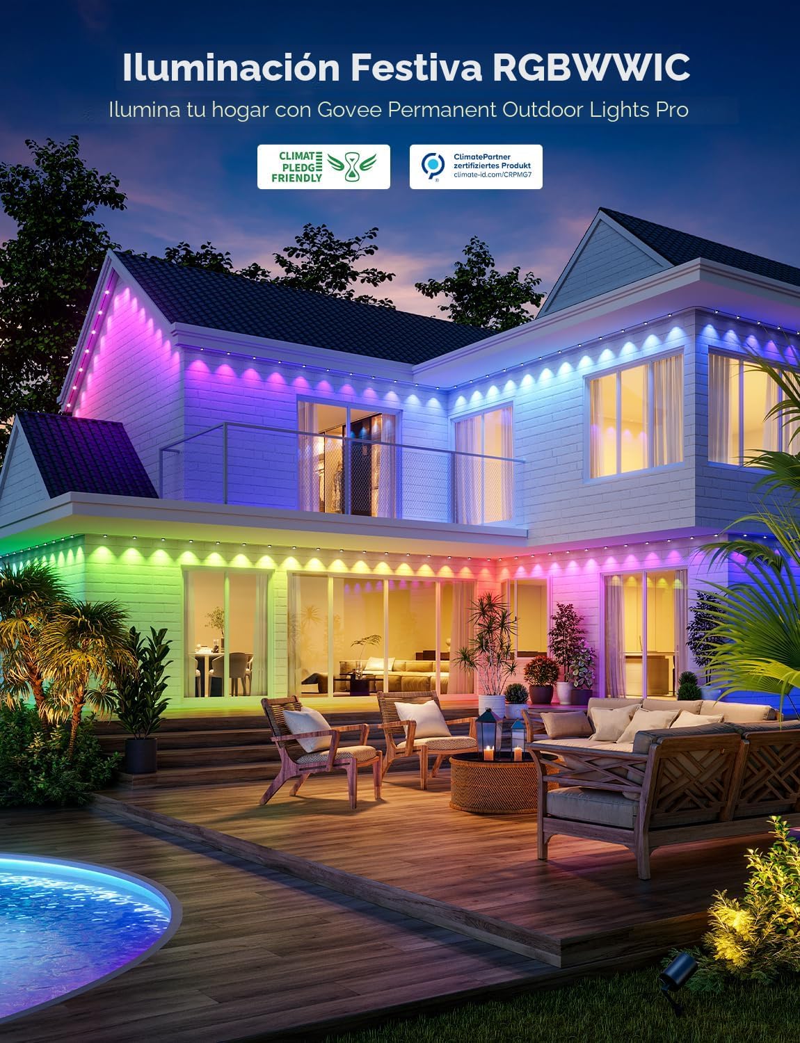 Govee Luces permanentes para exteriores Pro, 100 pies con 60 luces...