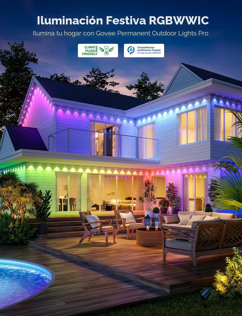 Govee - Luces permanentes para exterior Pro, de 200 pies con 120 lu...
