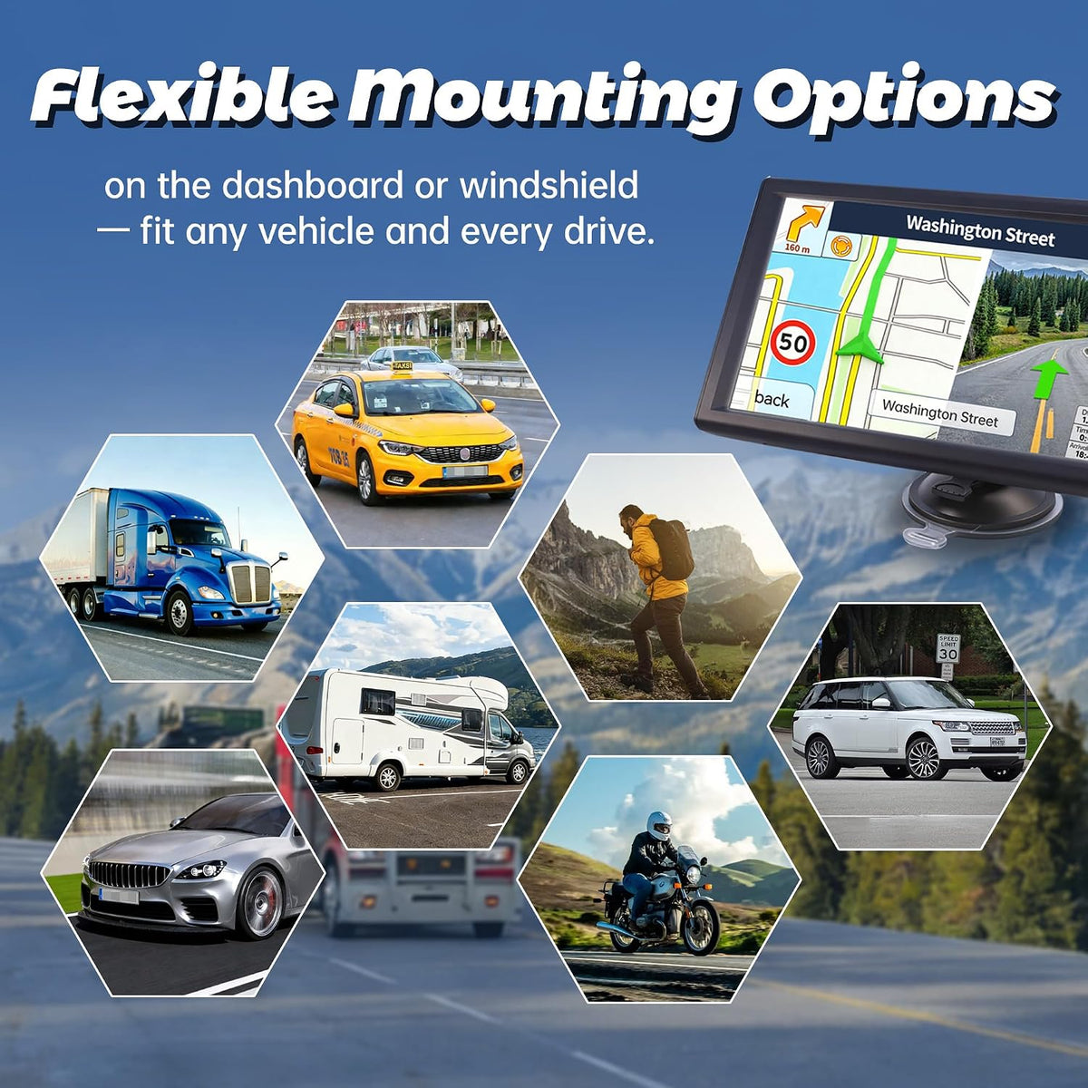 Navegador GPS para camioneta RV, 9 pulgadas, no requiere red | Mapa...