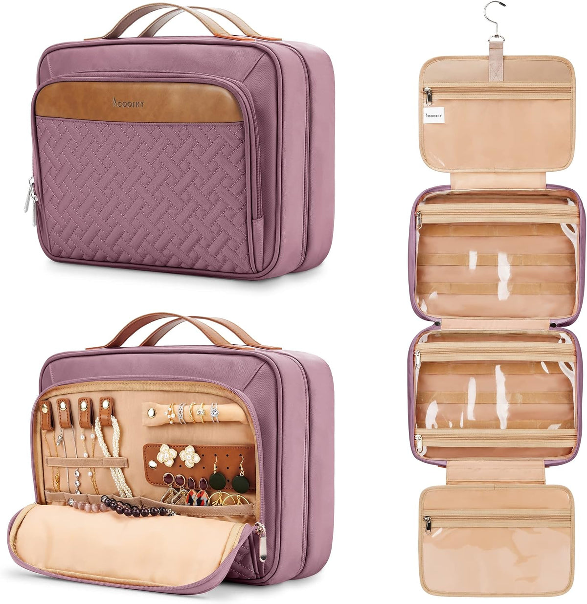 Neceser colgante de viaje para mujer, bolsa de maquillaje extragran...