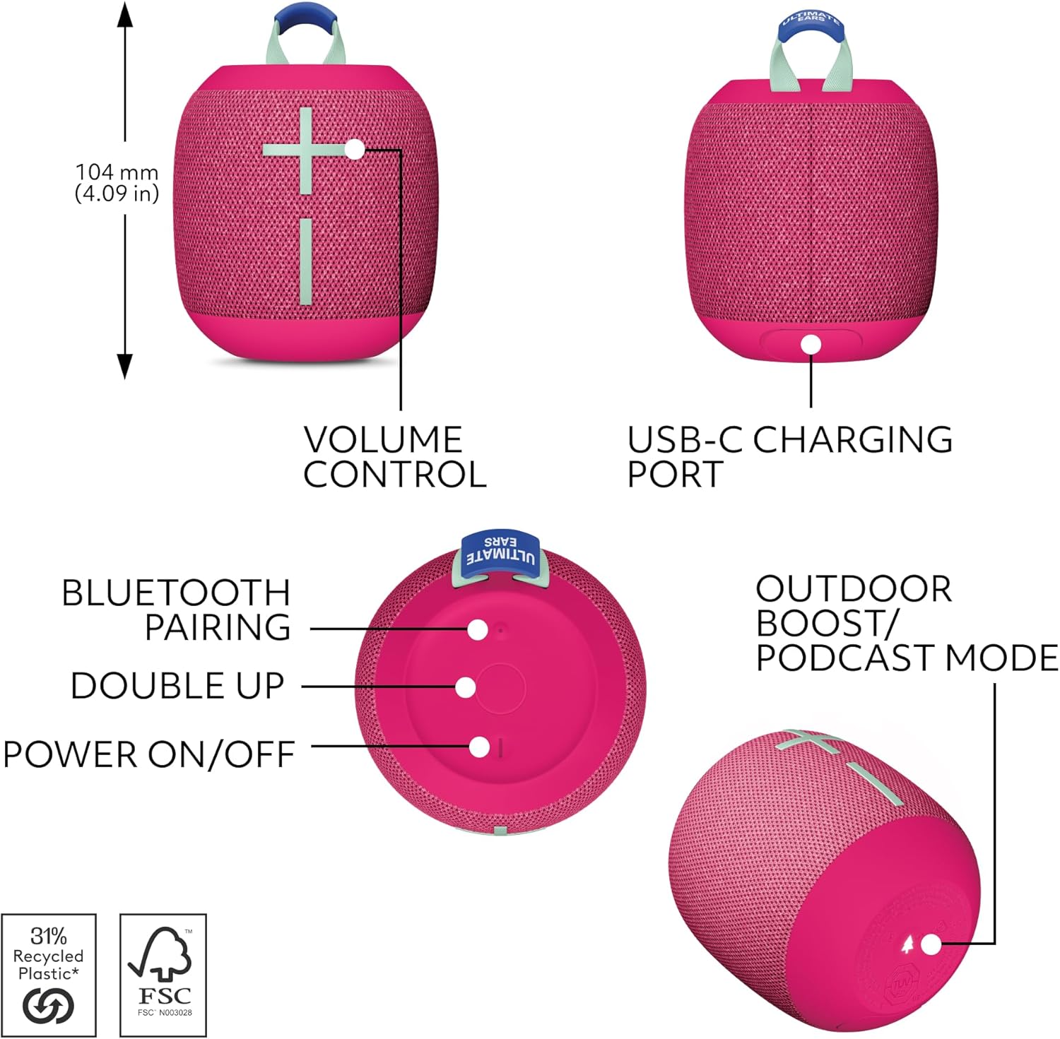 Ultimate Ears WONDERBOOM 4 Altavoces para Exteriores Bluetooth Impe...
