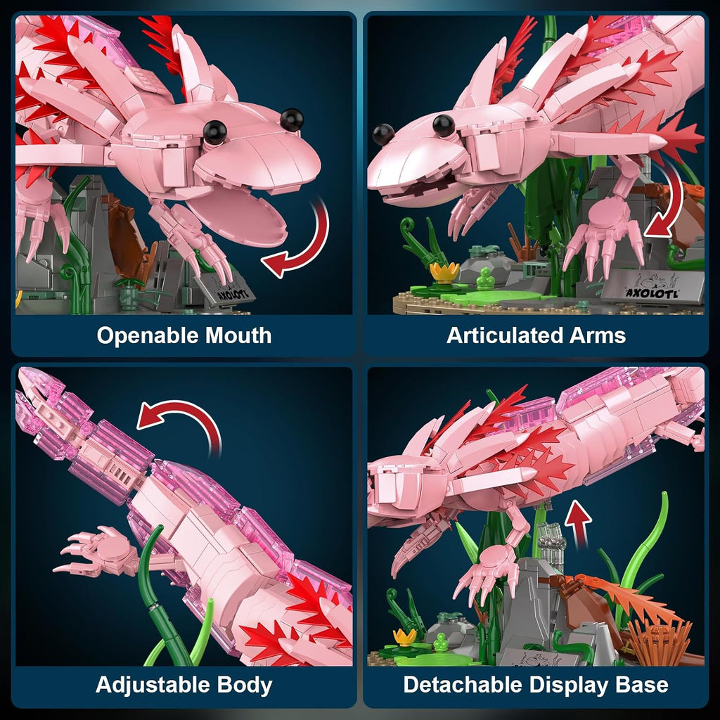 Axolotl - Juego de construcción compatible con animales LEGO, bloqu...