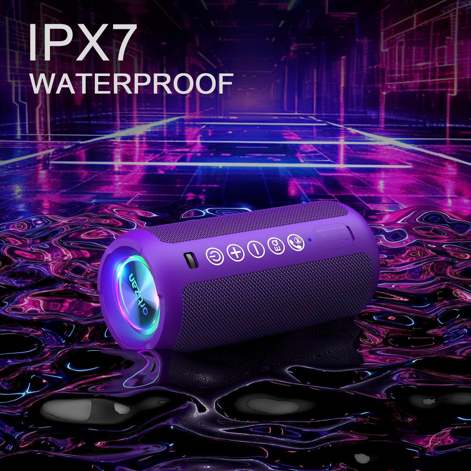 Ortizan Altavoz Bluetooth portátil: IPX7 impermeable, sonido fuerte...