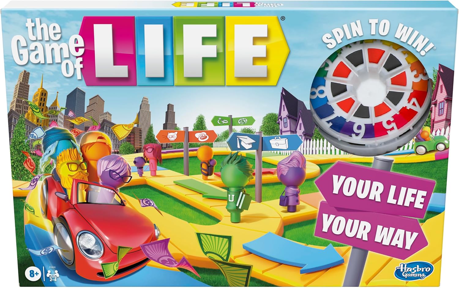 Juego de mesa The Game of Life, juegos familiares para niños de 8 a...