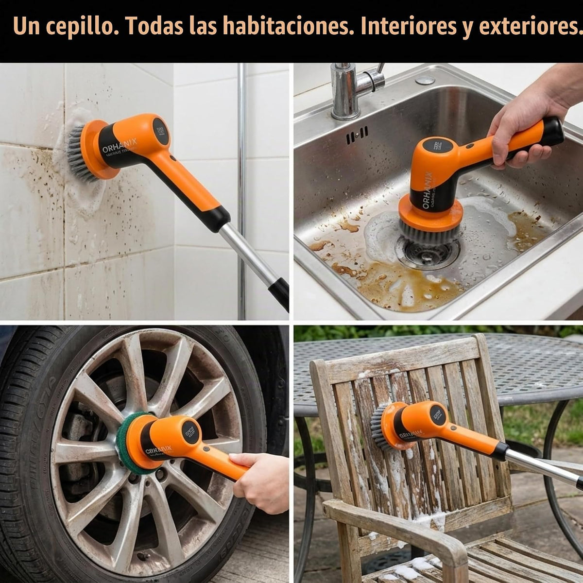 Orhanix Power Spin Scrubber - Cepillo de limpieza inalámbrico con m...