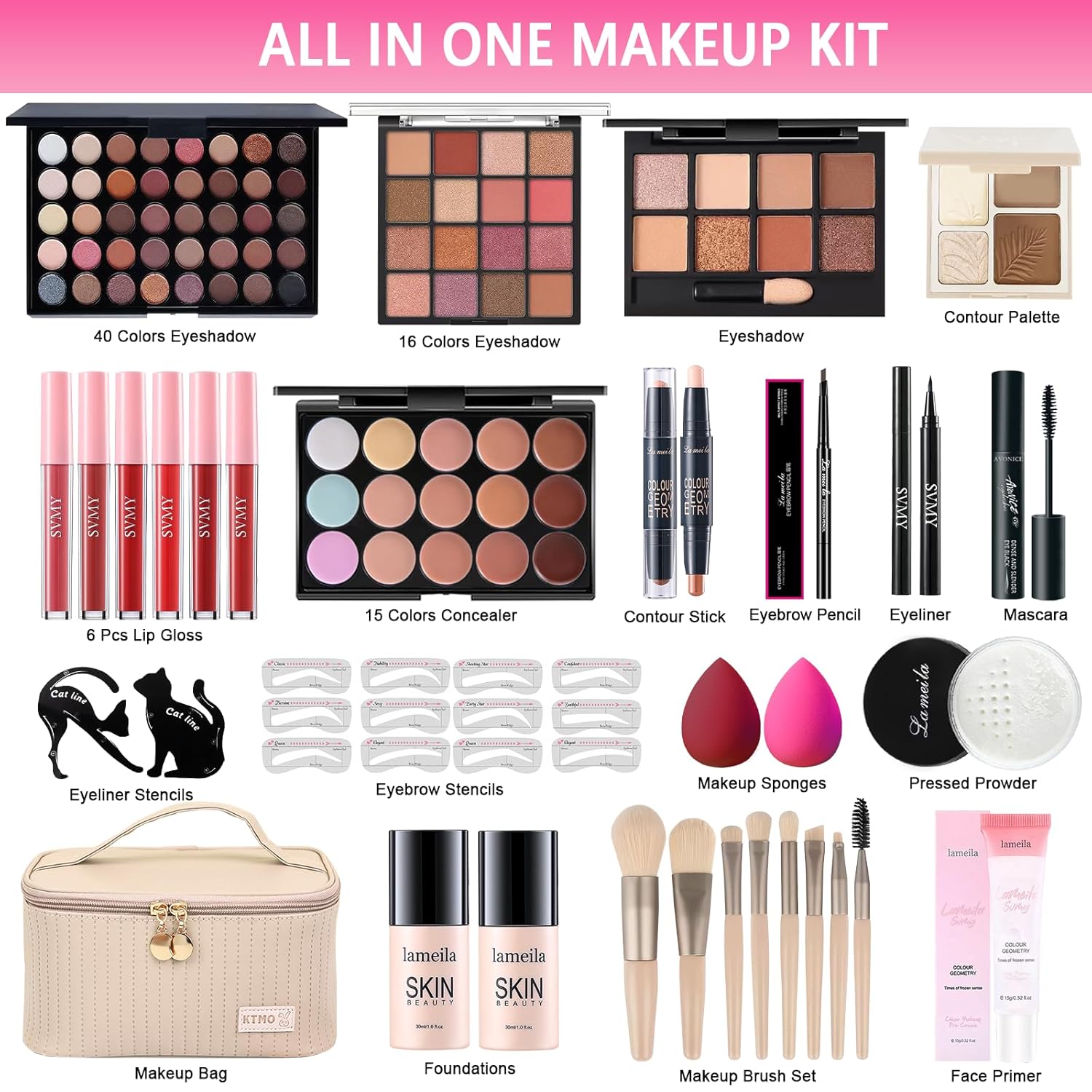 Kit completo de maquillaje todo en uno para mujeres, juegos de rega...