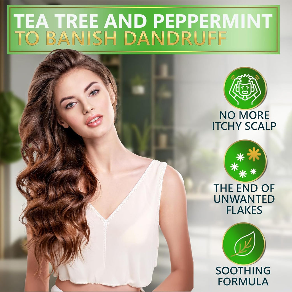 Juego de champú y acondicionador de aceite de árbol de té y menta,...