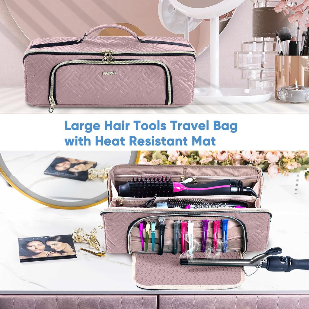 ELCUPA Bolsa de Viaje Grande para Herramientas de Cabello con Alfom...