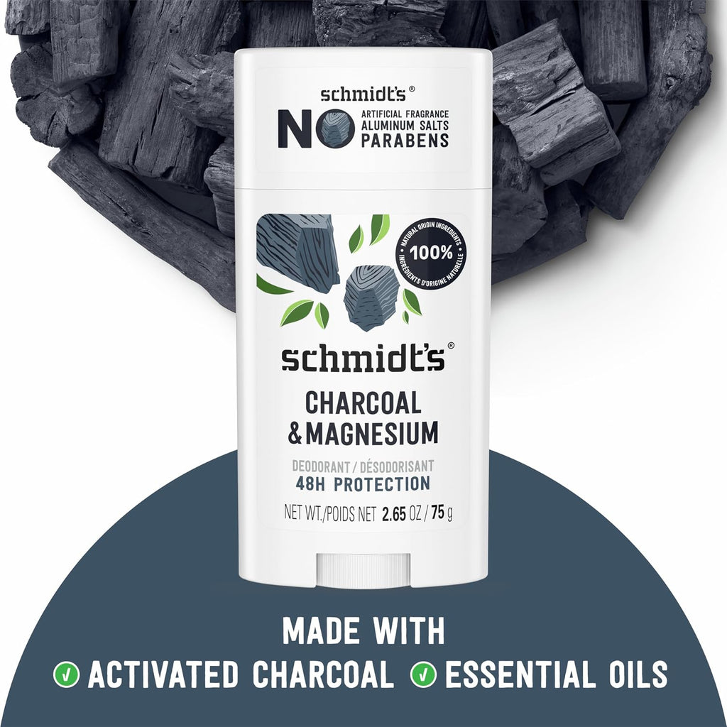 Schmidt's Desodorante sin aluminio vegano con carbón y magnesio...