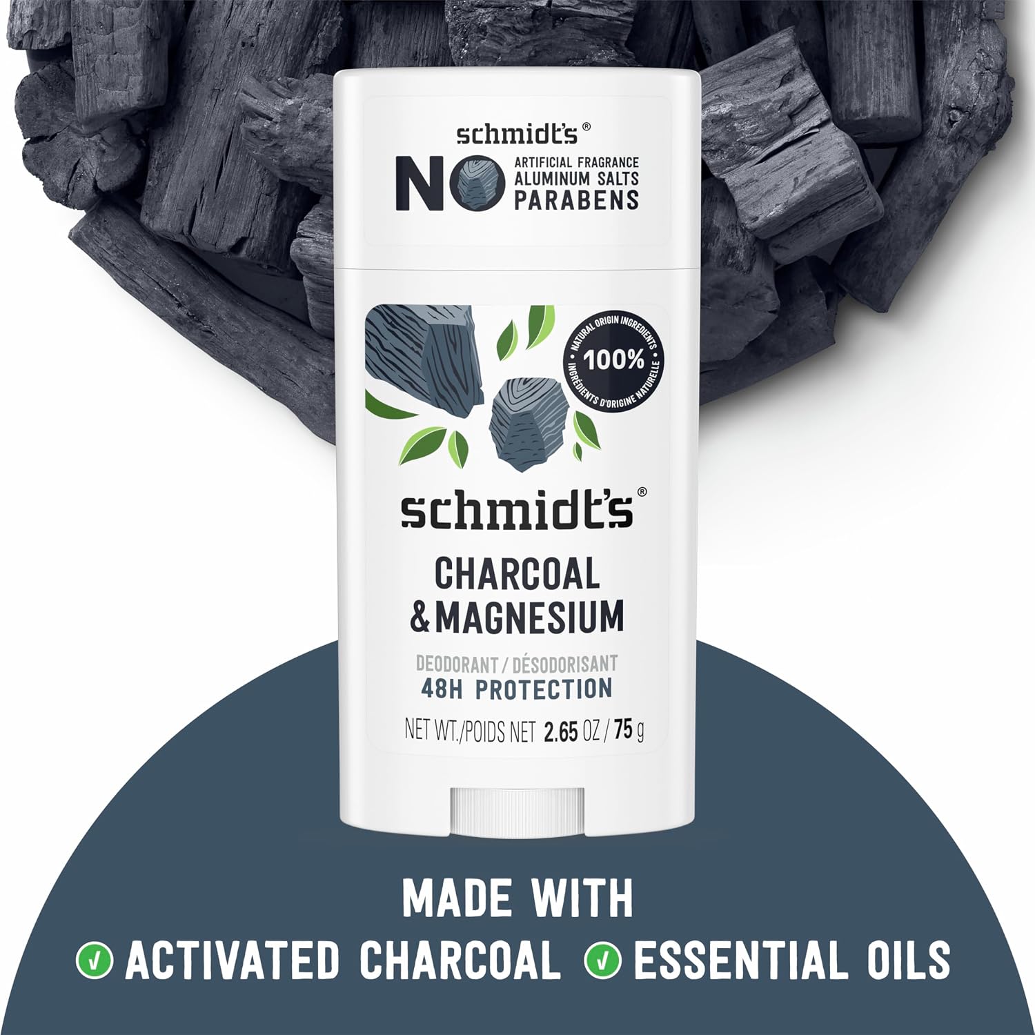 Schmidt's Desodorante sin aluminio vegano con carbón y magnesio...