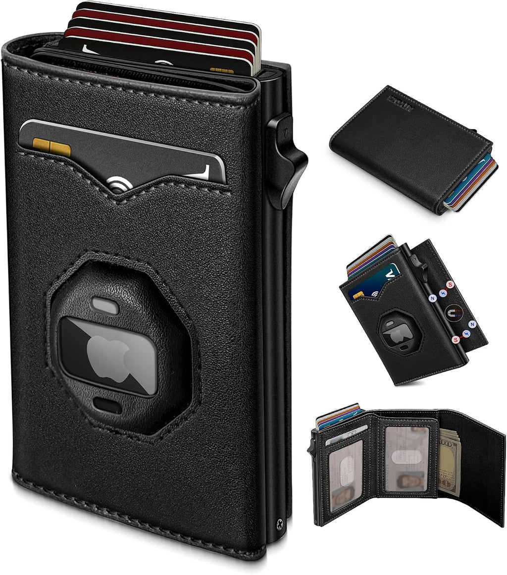 miyozi Billetera para Airtag para hombre, con bolsillo para efectiv...