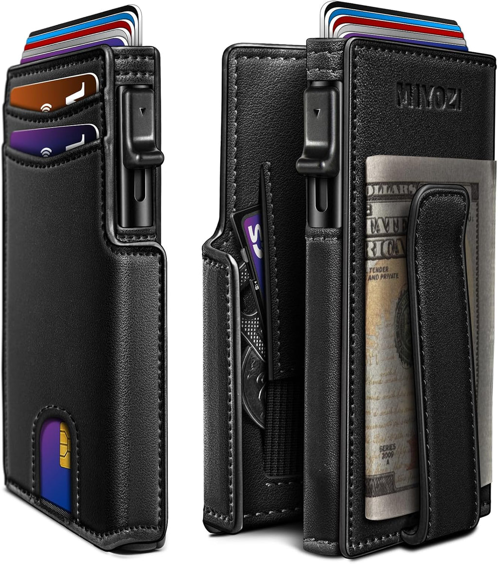 miyozi Billetera para hombre, magnética minimalista delgada con sop...