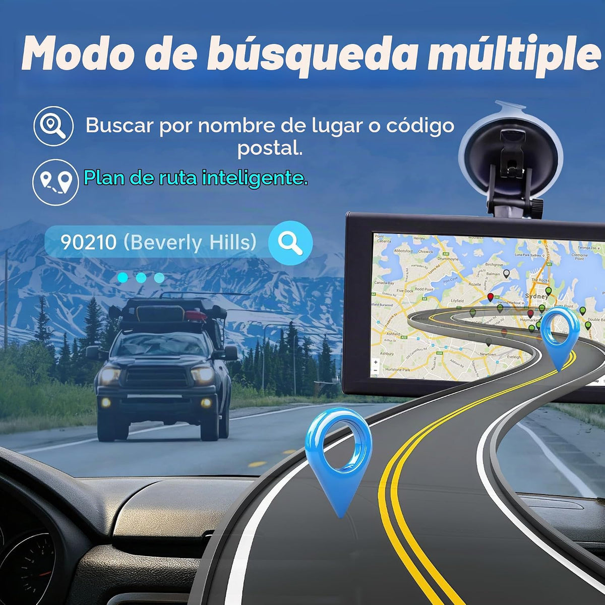 Navegador GPS para camioneta RV, 9 pulgadas, no requiere red | Mapa...