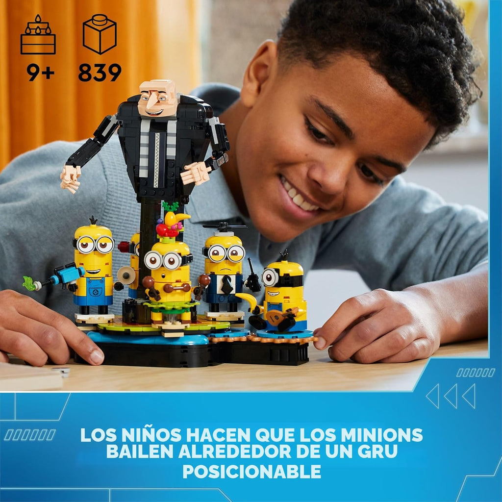 LEGO Despicable Me 4 Gru y Minions Construidos con Bloques, Figura...
