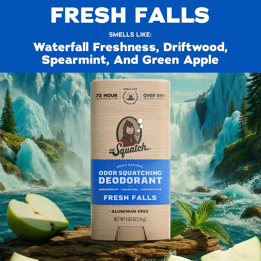 Dr. Squatch Desodorante natural para hombres, sin olor, sin alumini...
