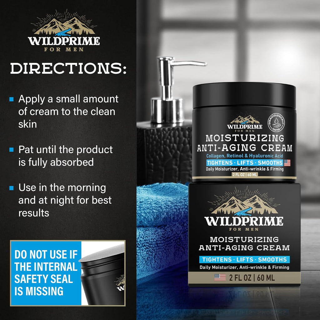 Crema hidratante facial para hombre, antienvejecimiento y arrugas,...